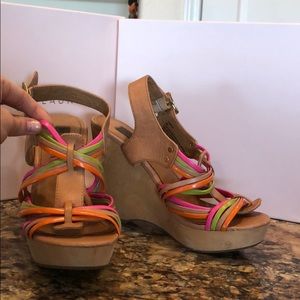 Steve Madden Neon Strappy Wedges